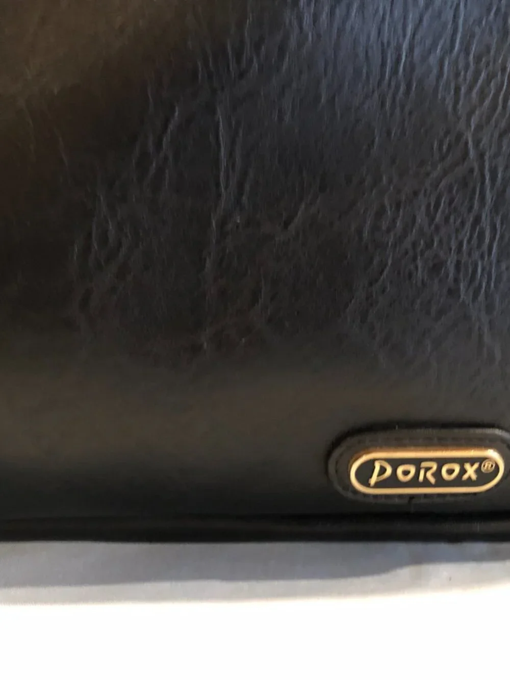 Porox Black Faux Leather Weekend Duffle Luggage Travel Bag #G4